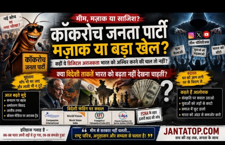 “कॉकरोच जनता पार्टी”- कहीं ये ‘आग में घी’ डालने वाला डिजिटल खेल तो नहीं कौन है इसके पीछे ?